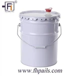 내뿜어 진 러그 덮개를 가진 20L 단단한 금속 들통 물통 강철 콘테이너